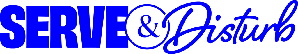 Serve & Disturb Stacked Logo RGB Blue