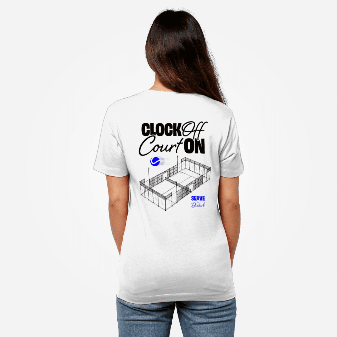 Clock Off Court On Tee - Back - Female