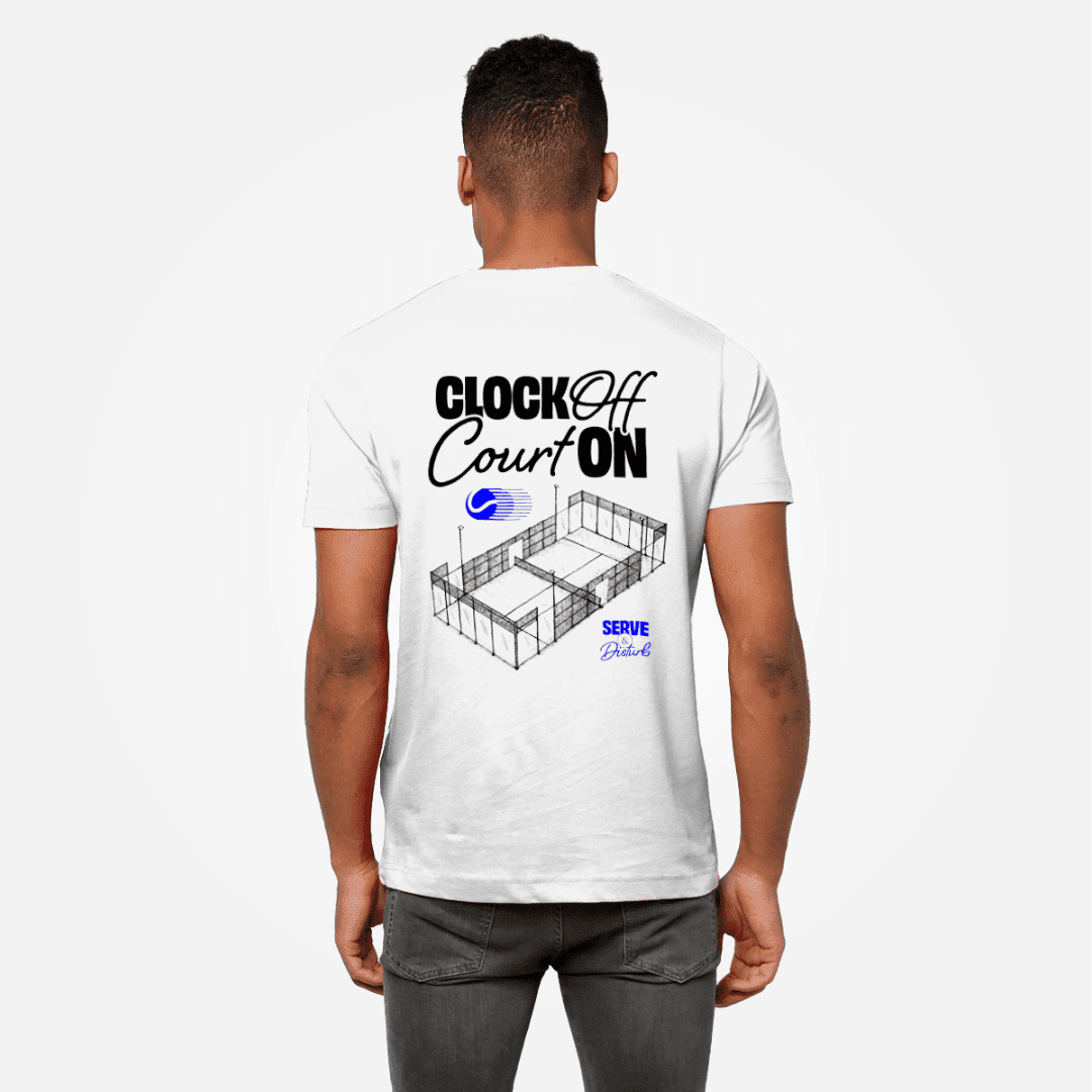 Clock Off Court On Tee - Back - Male