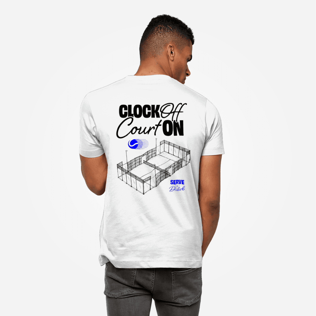 Clock Off Court On Tee - Back - Male